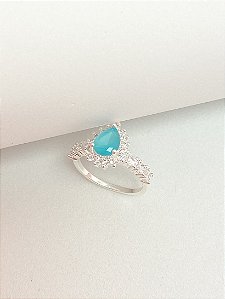 Anel gota safira tiffany