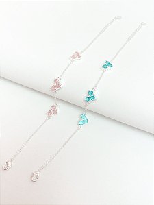 Pulseira coração safira