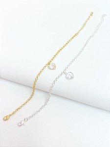 Pulseira portuguesa coração cristal