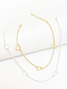Pulseira corações delicados