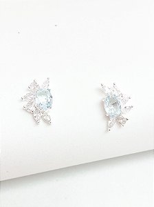 Brinco navetes pedra tiffany