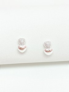 Brinco coração duplo