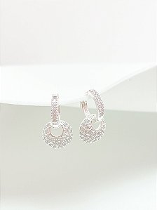 Argola Esfera Cravejada