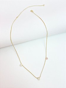 Gargantilha corações cristais