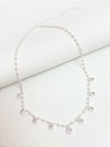 Gargantilha pérolas cristais