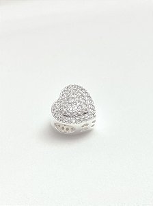 Berloque coração cravejado