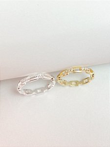 Anel mini elos cristais