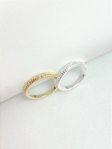 Anel aparador duplo cristal