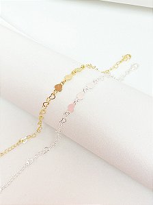 Pulseira Coração liso e vazado