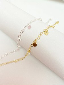 Pulseira coração pendurado
