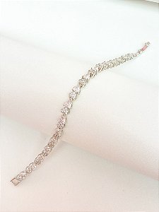 Pulseira mini coração luxo ródio