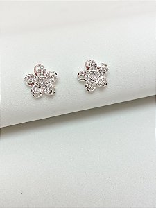 Brinco Flor Cravejado
