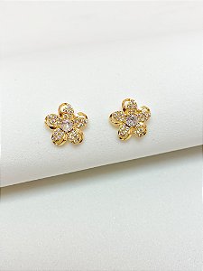 Brinco Flor Cravejado
