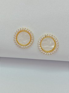 Brinco círculo madre pérola