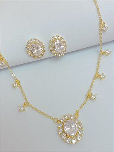 Conjunto oval pedrarias