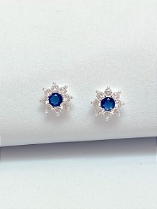 Brinco flor cristais