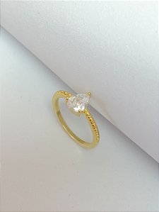 Anel gota cravejado