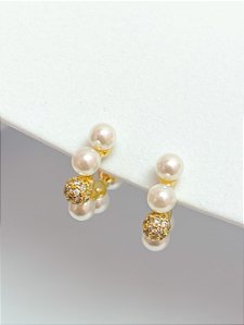 Argolinha pérolas e cravejado