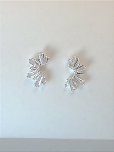 Brinco leque mini cristal