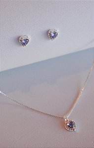 Conjunto coração lavanda