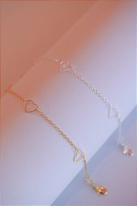 Pulseira coração vazado