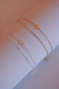 Pulseira dupla coração liso