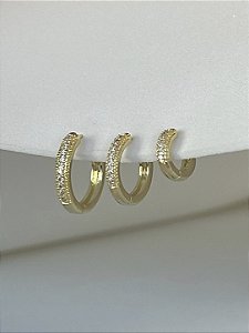 Argola click cristal