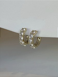 Argola click pedraria cristal