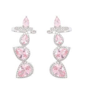 Earcuff gotas rosa bebe