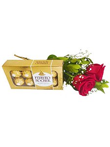 Buquê 2 Rosas com Ferrero Rocher