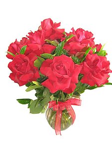 12 Rosas Importadas no Vidro