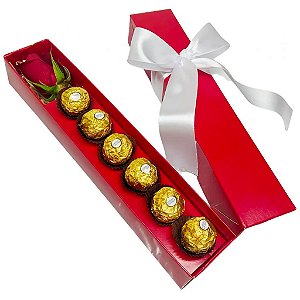 Box Luxo Com Rosa e Ferrero