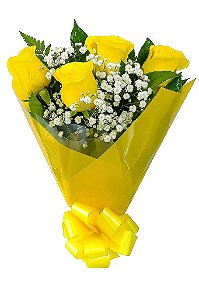 Buquê 4 rosas amarelas