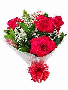 Elegante Buquê de 6 rosas colombianas