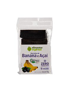 Barrinha de banana + açaí sem ad. de açucares orgânica 150g Alimentar