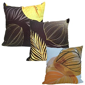 Capa de Almofada Decorativa Folhas