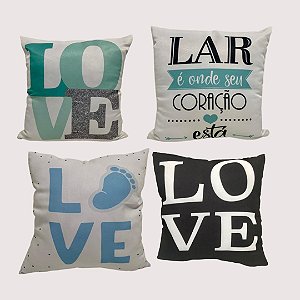 Capa de Almofada Decorativa - LOVE- 45X45