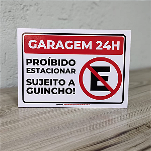 Placa de Sinalização em PVC 2mm - GARAGEM 24H