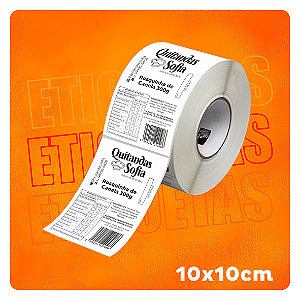 Rolo de Etiqueta Térmica BOPP para congelados 10x10cm