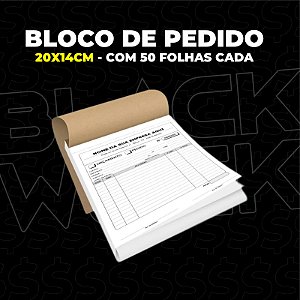 Bloco de Pedido A5 (20x14cm), impressão preto e branco