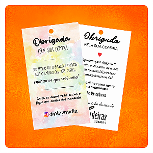 Tag de Agradecimento, 9x5cm, offset 180g