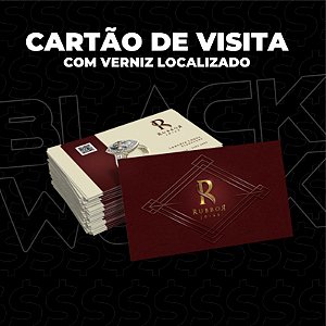 Cartão de Visita com Verniz Localizado - 4/4 cores - 1000un