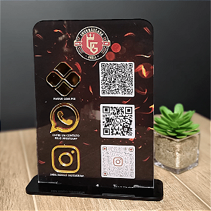 Display Acrilico PIX - WHATSAPP - INSTAGRAM - 20x14cm, adesivado