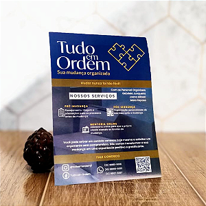 Panfleto 10x15cm, colorido frente, verso branco, papel couchê 115g