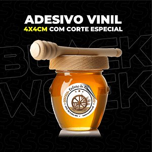 Adesivo Rótulo para produtos - 4x4cm, CORTE ESPECIAL, vinil adesivo - 500un ou 1000un