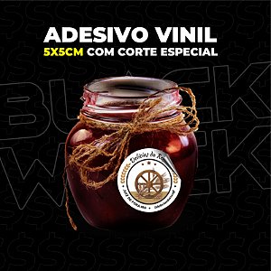 Adesivo Rótulo para produtos - 5x5cm, CORTE ESPECIAL, vinil adesivo - 500un ou 1000un