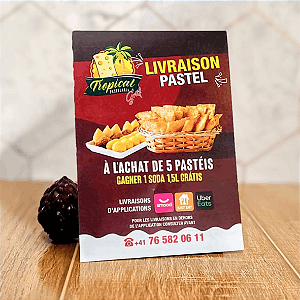 Panfleto 10x14cm, COLORIDO FRENTE, papel couchê 80g