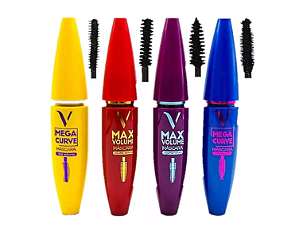 Kit C/ 4 Máscara Para Cílios 4d Mega Curve Max Volume Vivai
