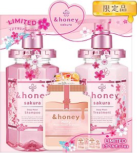 [&Honey] Sakura Deep Moist Shampoo and Conditioner Limited Edition (440 mL + 445 g)