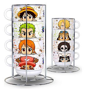 Conjunto De Canecas Empilháveis One Piece Anime - 4 Canecas
